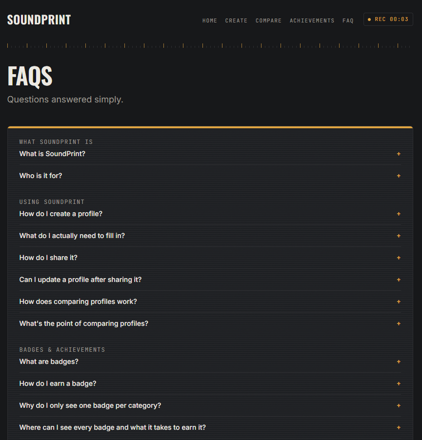 SoundPrint FAQ